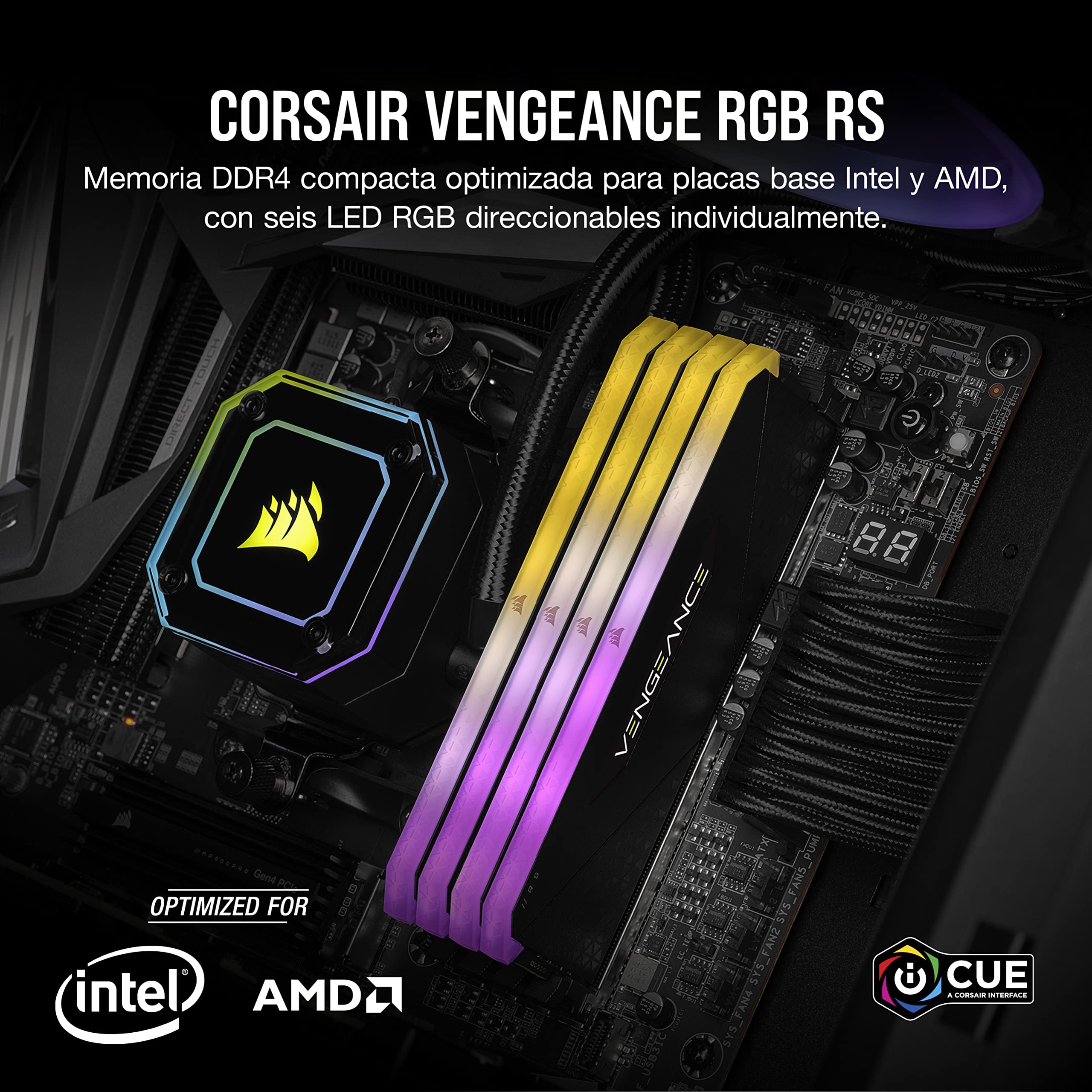 Corsair Vengeance RGB RS 64GB (2x32GB) DDR4 hasta 3200MHz C16